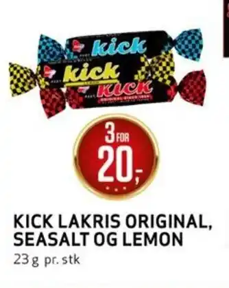 Bunnpris KICK LAKRIS ORIGINAL, FOX, ROX OG NOX SEASALT OG LEMON tilbud