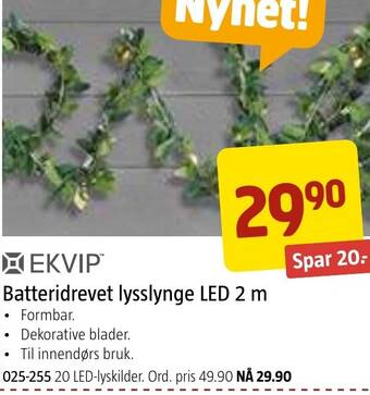 Jula Batteridrevet lysslynge LED 2 m tilbud