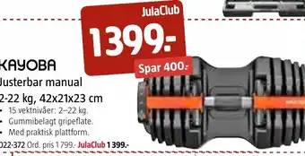 Jula KAYOBA Justerbar manual tilbud