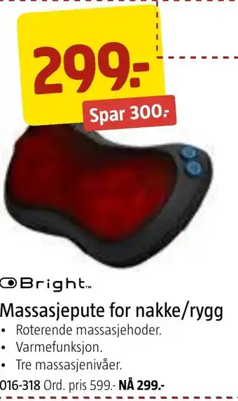Jula Massasjepute for nakke/rygg tilbud