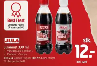 Jula Julamust 330 ml tilbud