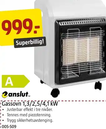 Jula Gassovn 1,3/2,5/4,1 kW tilbud