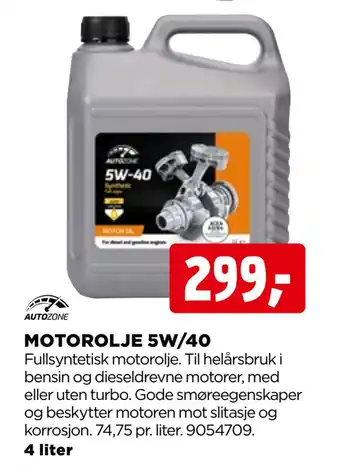 jem & fix Motorolje 5w/40 tilbud