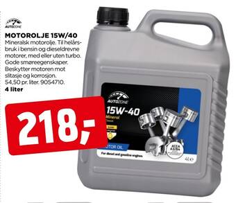 jem & fix Motorolje 15w/40 tilbud