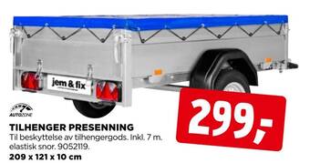 jem & fix Tilhenger presenning tilbud