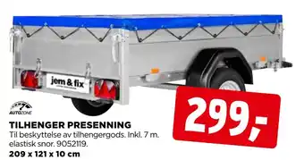 jem & fix Tilhenger presenning tilbud