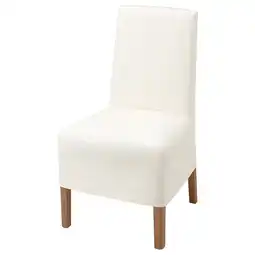 IKEA Bergmund stol med mellomlangt trekk, eikemønstret/inseros hvit tilbud