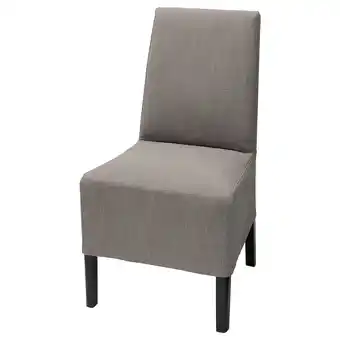IKEA Bergmund stol med mellomlangt trekk, svart/nolhaga grå/beige tilbud