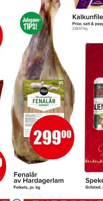 Spar Fenalår av Hardagerlam Folkets, pr. kg tilbud
