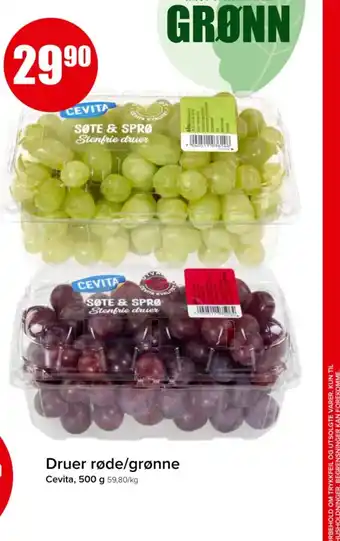 Spar Druer røde/grønne tilbud