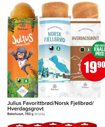 Spar Julius Favorittbrød/Norsk Fjellbrød/ Hverdagsgrovt tilbud