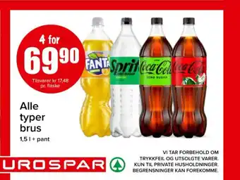 Spar Alle typer brus tilbud