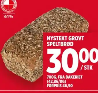 Meny NYSTEKT GROVT SPELTBRØD tilbud