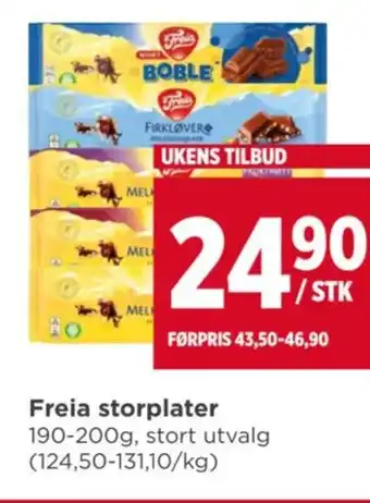 Meny Freia storplater tilbud