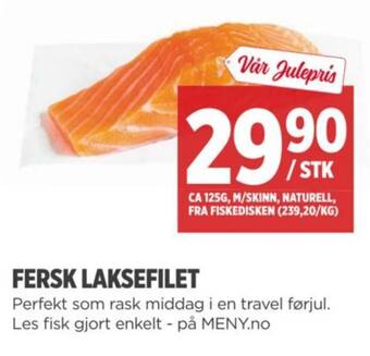 Meny FERSK LAKSEFILET tilbud