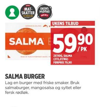 Meny SALMA BURGER tilbud