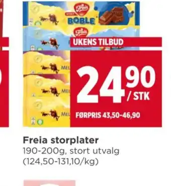 Meny Freia storplater tilbud