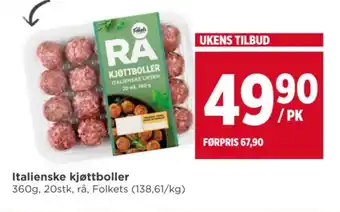Meny Italienske kjøttboller tilbud