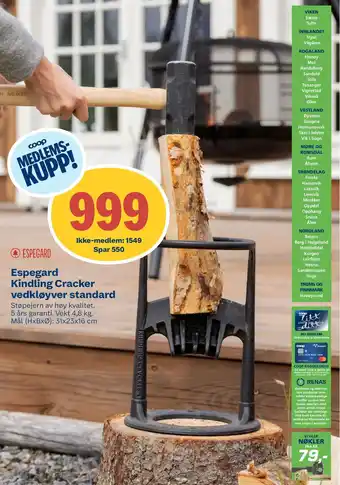 Coop Byggmix Espegard kindling cracker vedkløyver tilbud