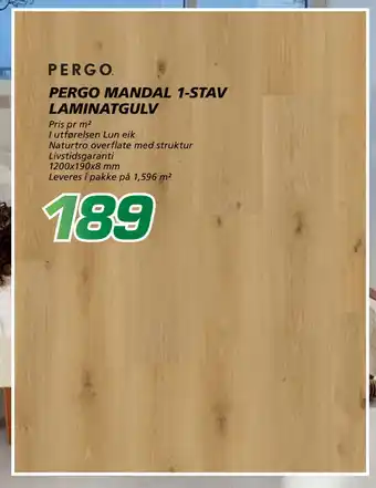 Coop Byggmix Pergo mandal 1-stav laminatgulv tilbud