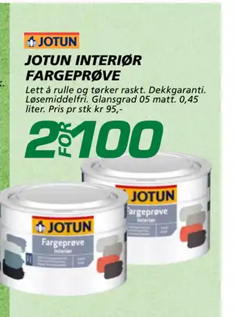 Coop Byggmix Jotun interiør farge prøve tilbud