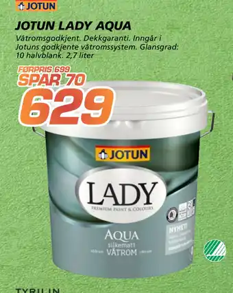 Coop Byggmix Jotun lady aqua tilbud