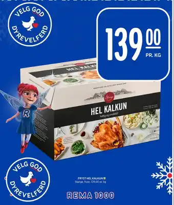 Rema 1000 Fryst hel kalkun tilbud