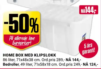 Europris Home box med klipslokk tilbud