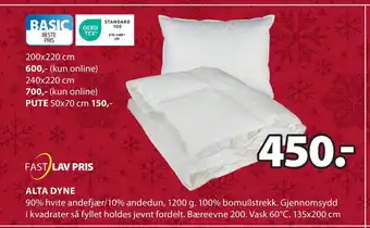 JYSK Alta dyne tilbud