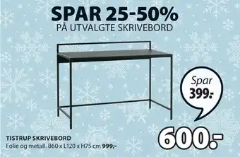 JYSK Tistrup skrivebord tilbud