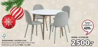 JYSK Jegind bord + ejstrup stol tilbud