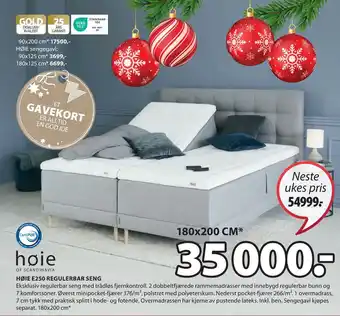 JYSK Høie e250 regulerbar seng tilbud