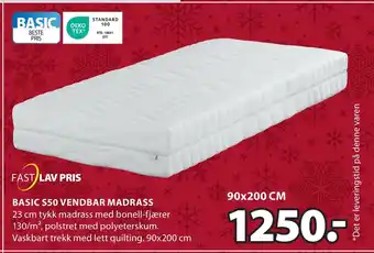 JYSK Basic s50 vendbar madrass tilbud