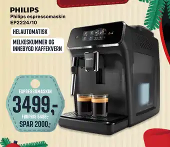 Skousen Philips espressomaskin ep2224/10 tilbud