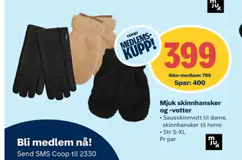 Mjuk skinnhansker og -votter