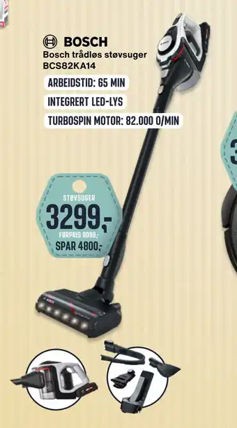 Skousen Bosch trådløs støvsuger bcs82ka14 tilbud