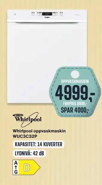 Skousen Whirlpool oppvaskmaskin wuc3c32p tilbud