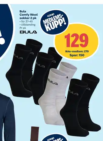Bula comfy wool sokker 2 pk