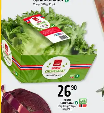 Coop Prix Norsk crispisalat tilbud