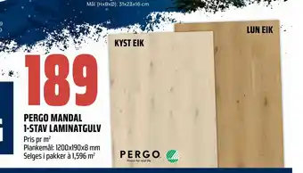 Obs Bygg Pergo mandal 1-stav laminatgulv tilbud
