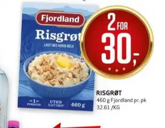 Bunnpris Fjordland risengrøt tilbud