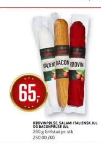 Bunnpris Grilstad spekepølse rødvin tilbud