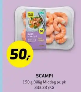 Bunnpris Billig middag scampi tilbud