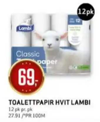 Bunnpris Lambi toalettpapir tilbud
