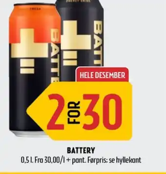 Coop Prix Battery energidrikk tilbud