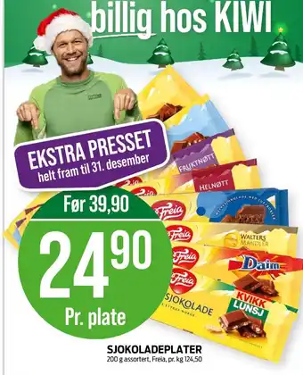 Kiwi Firkløver sjokoladeplate tilbud