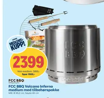 Coop Obs Fcc bbq volcano inferno medium med tilbehørspakke tilbud