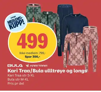 Coop Obs Kari traa/bula ullltrøye og longs tilbud