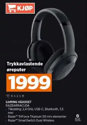 POWER GAMING HEADSET RAZBARRACUDA tilbud