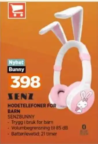 POWER HODETELEFONER FOR BARN SENZBUNNY tilbud